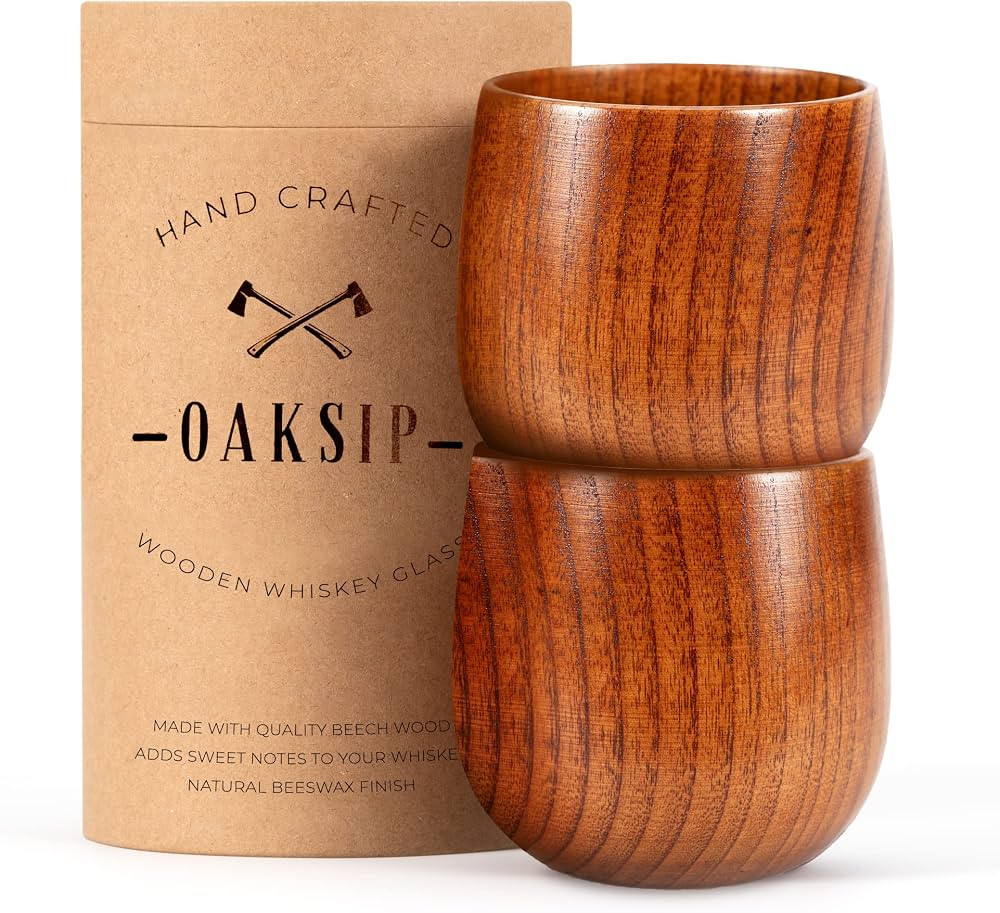 The Original Wooden Bourbon Drinking Glass Bourbon Gifts for Men | Finished Wooden Old Fashioned ... | Amazon (US)