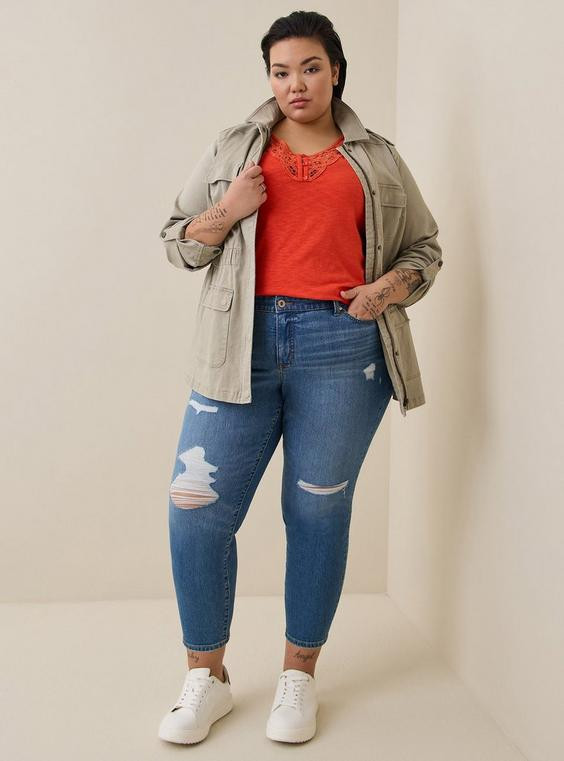 Perfect Skinny Ankle Vintage Stretch Mid-Rise Jean (Short) | Torrid (US & Canada)