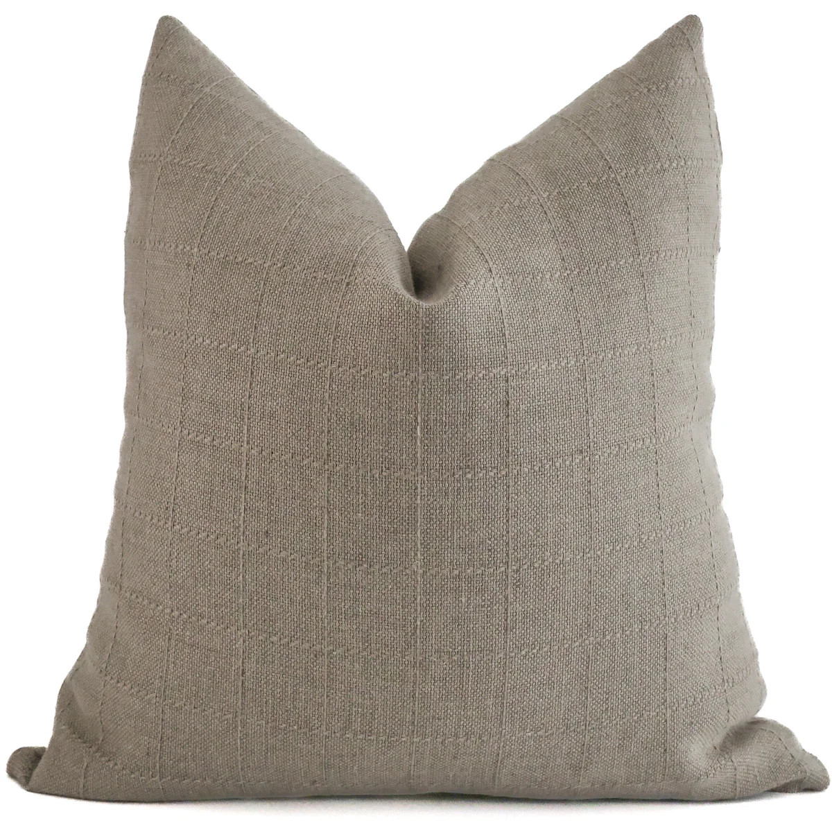 Woven Taupe Windowpane Pillow Cover | Hackner Home (US)