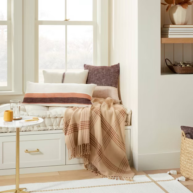 Heritage Plaid with Twisted Fringe Throw Blanket Tonal Brown - Hearth & Hand™ with Magnolia | Target