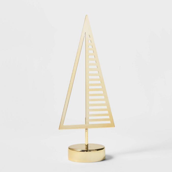 Small Metal Laser Cut Christmas Tree Decorative Figurine Gold - Wondershop™ | Target