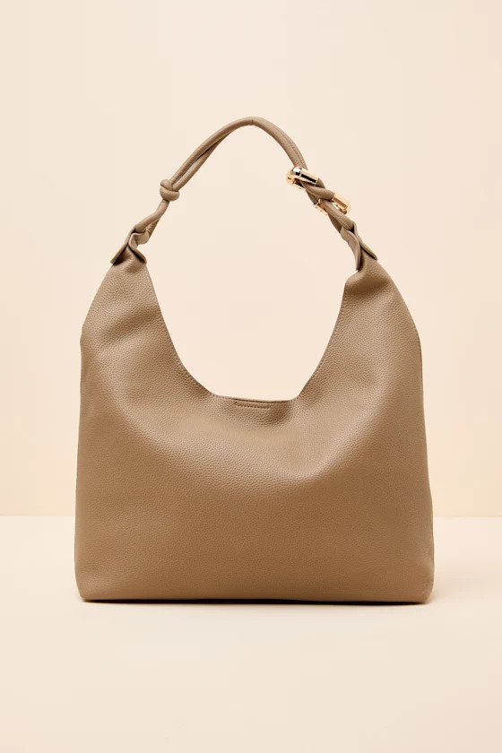 Rainey Taupe Vegan Leather Tote Bag | Lulus