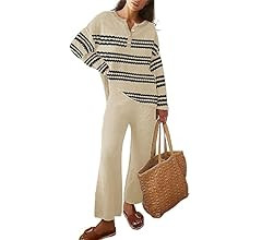 ETCYY NEW Women's 2 Piece Outfit Trendy Lounge Set Oversized Slouchy Soft Knit Sweater Pants Sets... | Amazon (US)