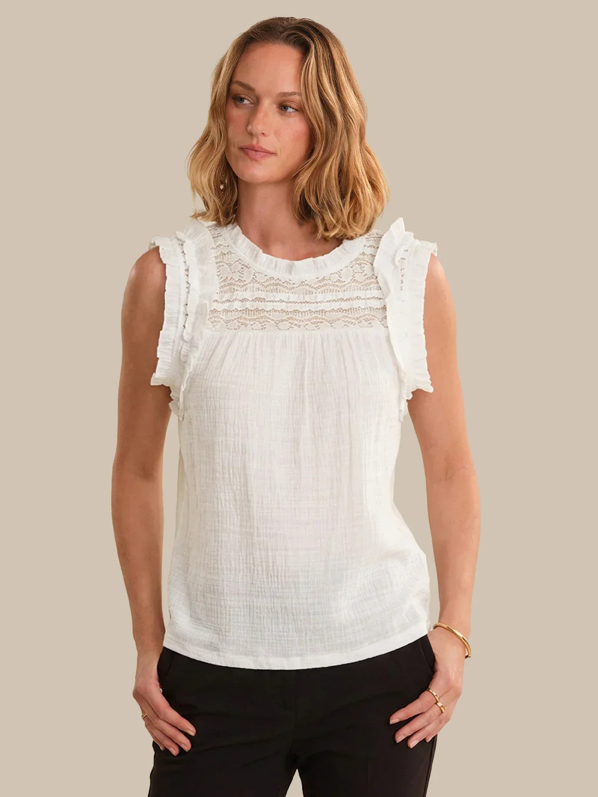 89th & Madison Lace Panel Sleeveless Top | 89th + Madison