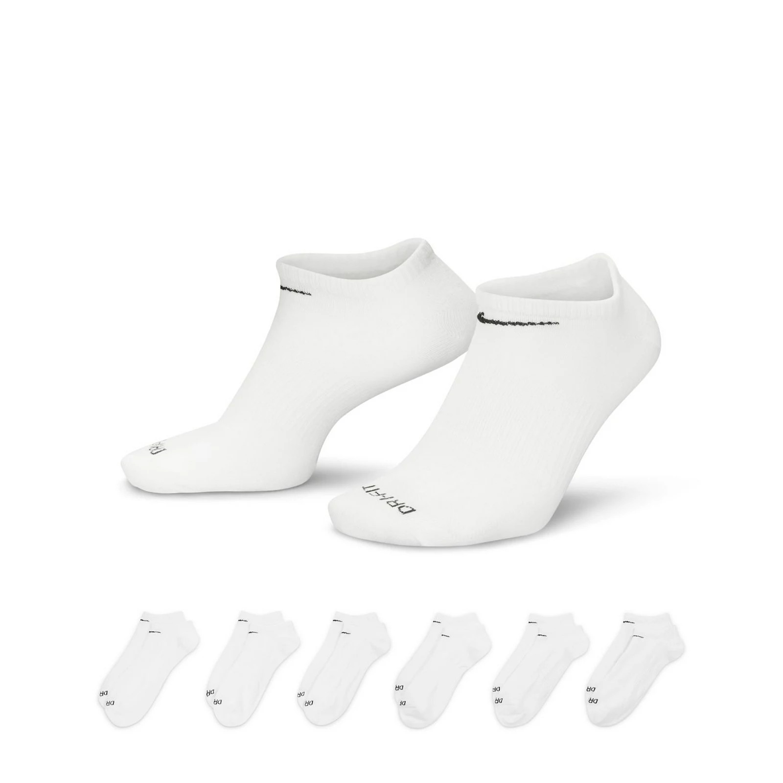 Men's Nike 6-pack Everyday Plus Lightweight No-Show Training Socks, Size: 8-12, White Black | Kohl's