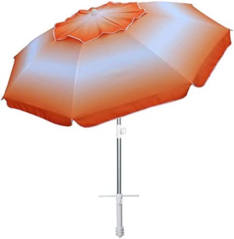 AMMSUN 6.5 ft Orange Beach Umbrella, Beach Umbrellas for Sand Heavy Duty Wind,U... | Amazon (US)