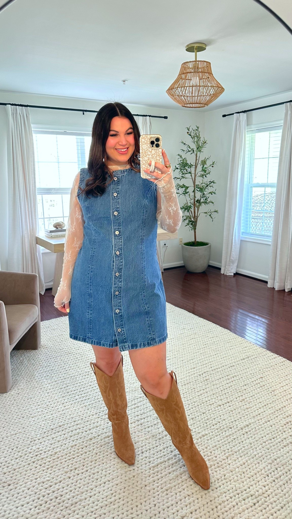 Midsize spring outfit inspo! Denim dresses + lace tops will forever be my fav combo!! But I love that this dress looks great on its own as well! Perfect for the spring + summer ☀️ and it’s on sale right now at Abercrombie + you can save extra with the code SUITEAF 

Bra + panties *use code KELLYELIZXSPANX to save 
Dress - xl tall (I sized up one) 
Lace top - xl
Boots - 10
*same earrings in silver 

Midsize, midsize dress, midsize fashion, denim dress, Abercrombie dress, Abercrombie, Abercrombie spring, spring dress, spring fashion, spring style, Abercrombie spring dress, Abercrombie denim dress, cowboy boots 
 


#LTKMidsize #LTKSaleAlert #LTKStyleTip