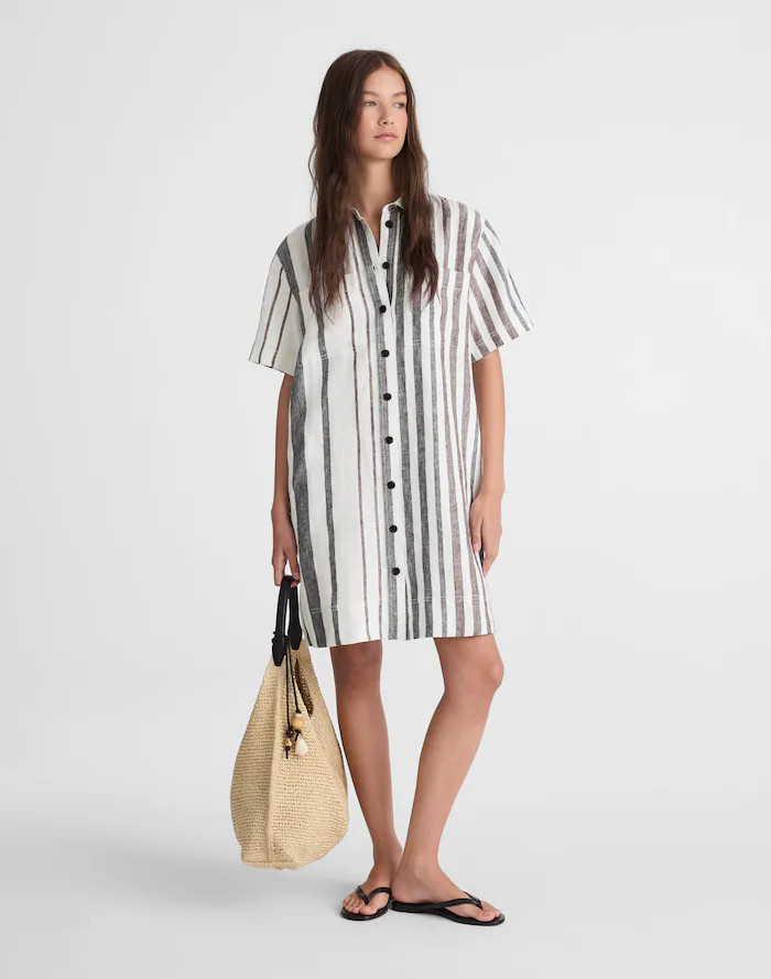 Relaxed Mini Shirtdress in 100% Linen | Madewell