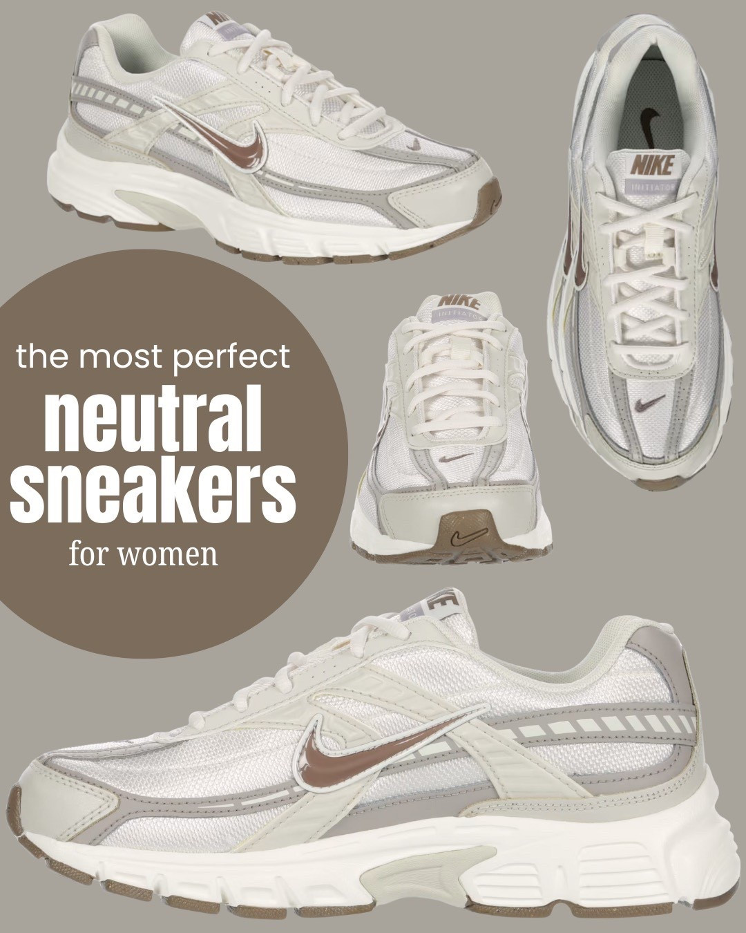 Neutral sneakers for women | neutral Nikes | Nike initiator running shoes | running sneakers | rack room shoes | brown sneakers 

#LTKfitnessgoals #LTKFindsUnder100 #LTKActive