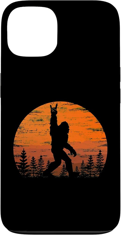 iPhone 13 Sunset Retro Bigfoot Rock Roll Forest Sasquatch Go Camping Case | Amazon (US)