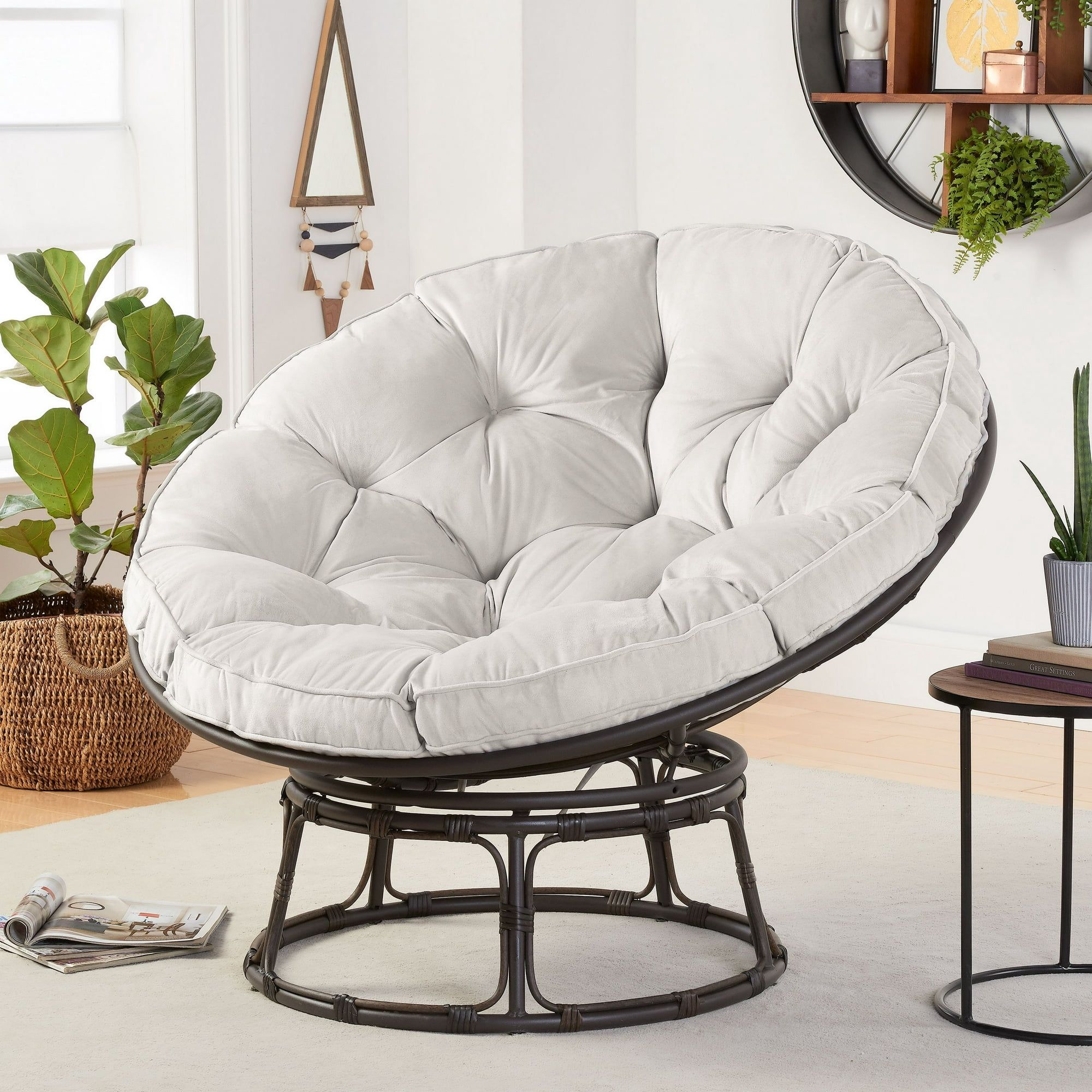 Better Homes & Gardens Papasan Chair with Fabric Cushion, Pumice Gray | Walmart (US)