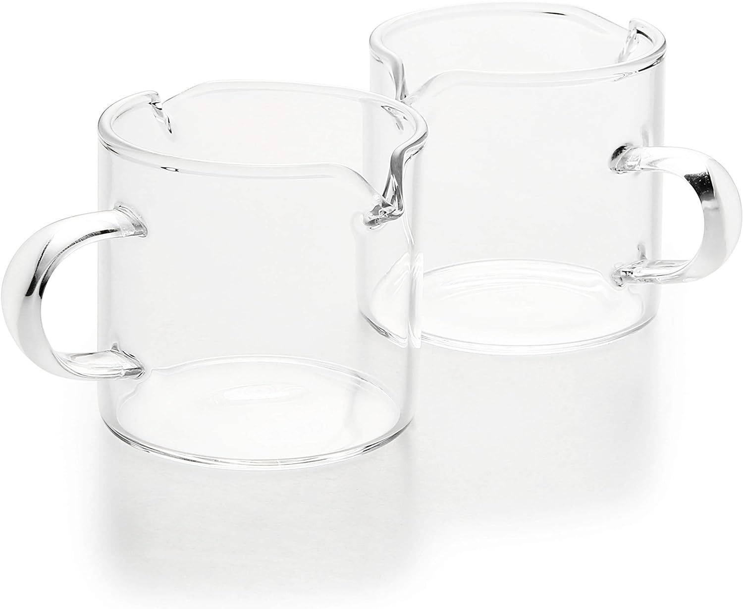 BCnmviku Shot Glasses Espresso Parts Double Spouts Milk Cup Clear Glass (Clear Glass-2Pack) | Amazon (US)