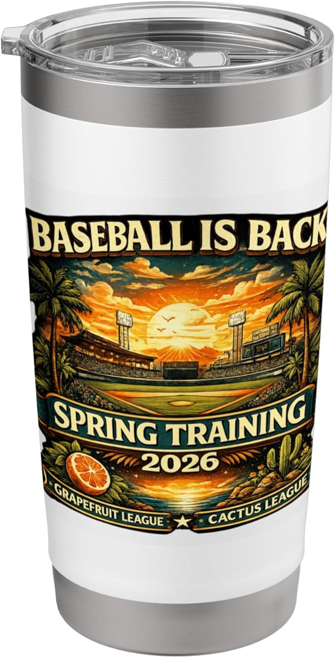 Spring Training Baseball Is Back 2026 Retro Stadium Sunset Stainless Steel Insulated Tumbler | Amazon (US)