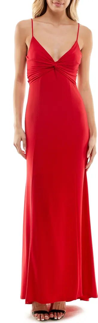 Jump Apparel V-Neck Twist Front Jersey Gown | Nordstromrack | Nordstrom Rack