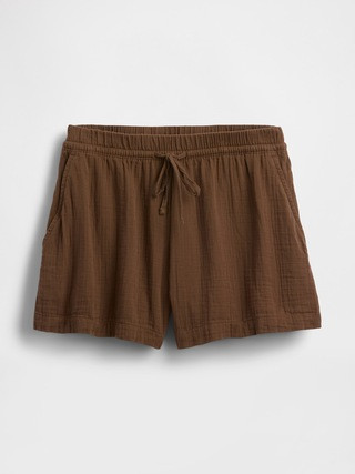 4" Mid Rise Cotton Gauze Easy Shorts | Gap (US)