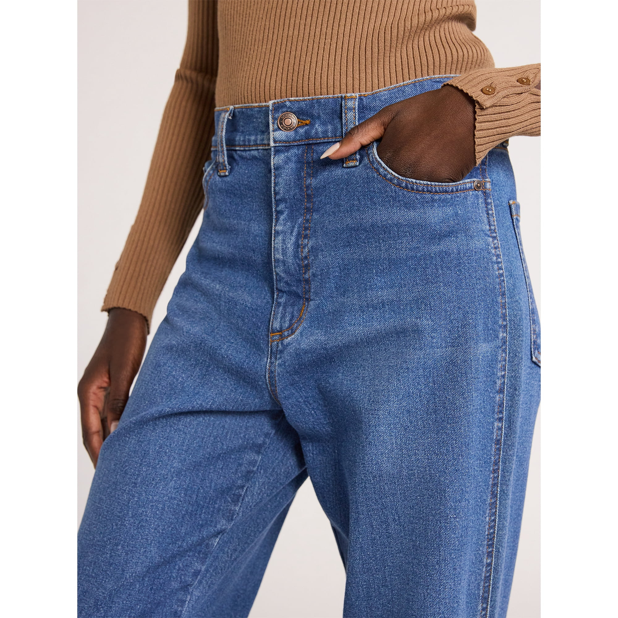 Scoop Women's Stovepipe High Rise Straight Leg Jeans, Sizes 0-20 | Walmart (US)