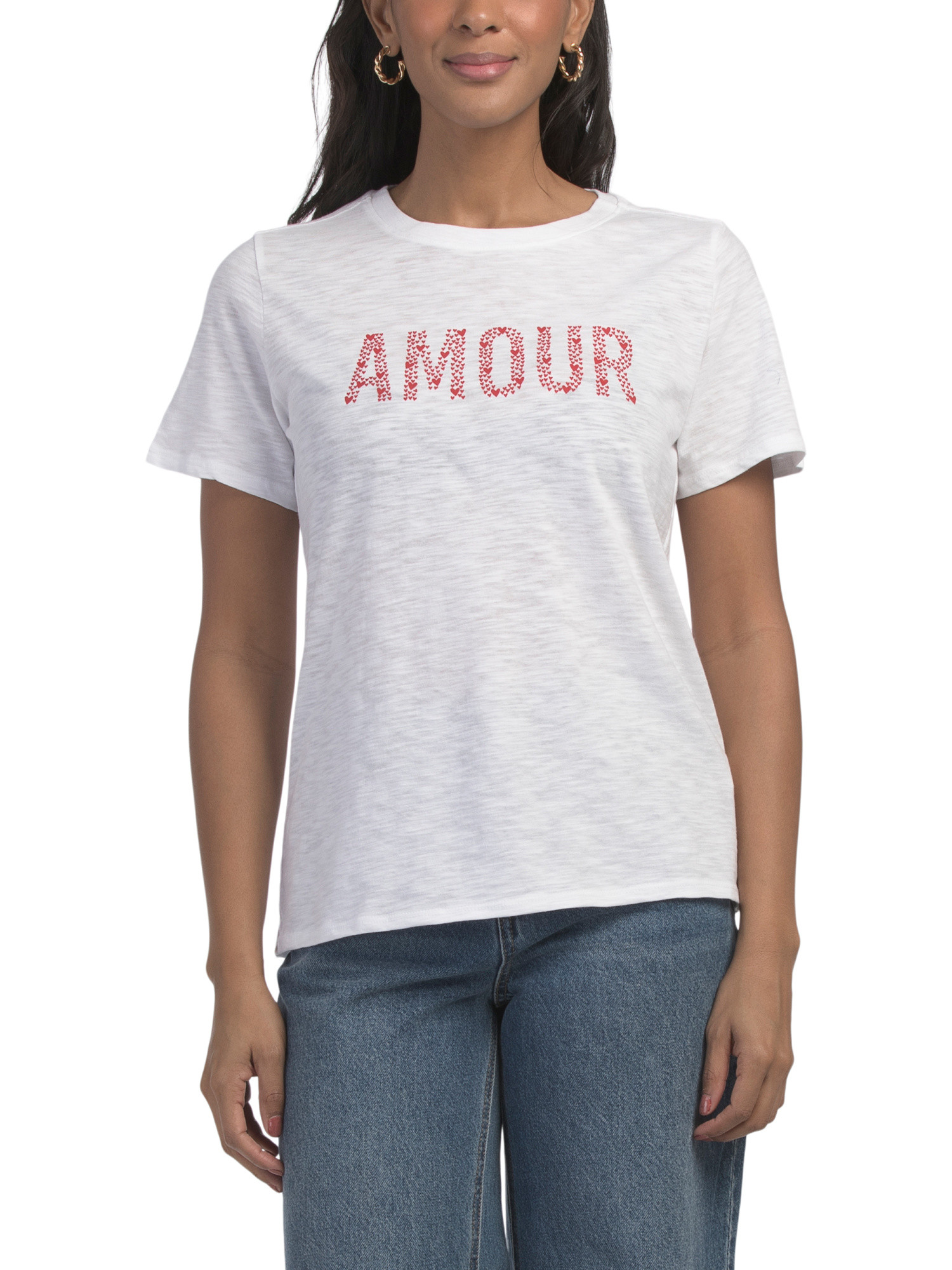 Made In Usa Heart Fill Amour Tee | TJ Maxx