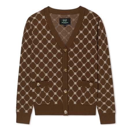 EE Monogram Cardigan Chocolate Brown | EllandEmm