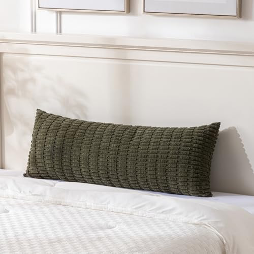 Fancy Homi Olive Green Long Body Lumbar Decorative Throw Pillow Covers 14x36 Inch for Bed Couch B... | Amazon (US)