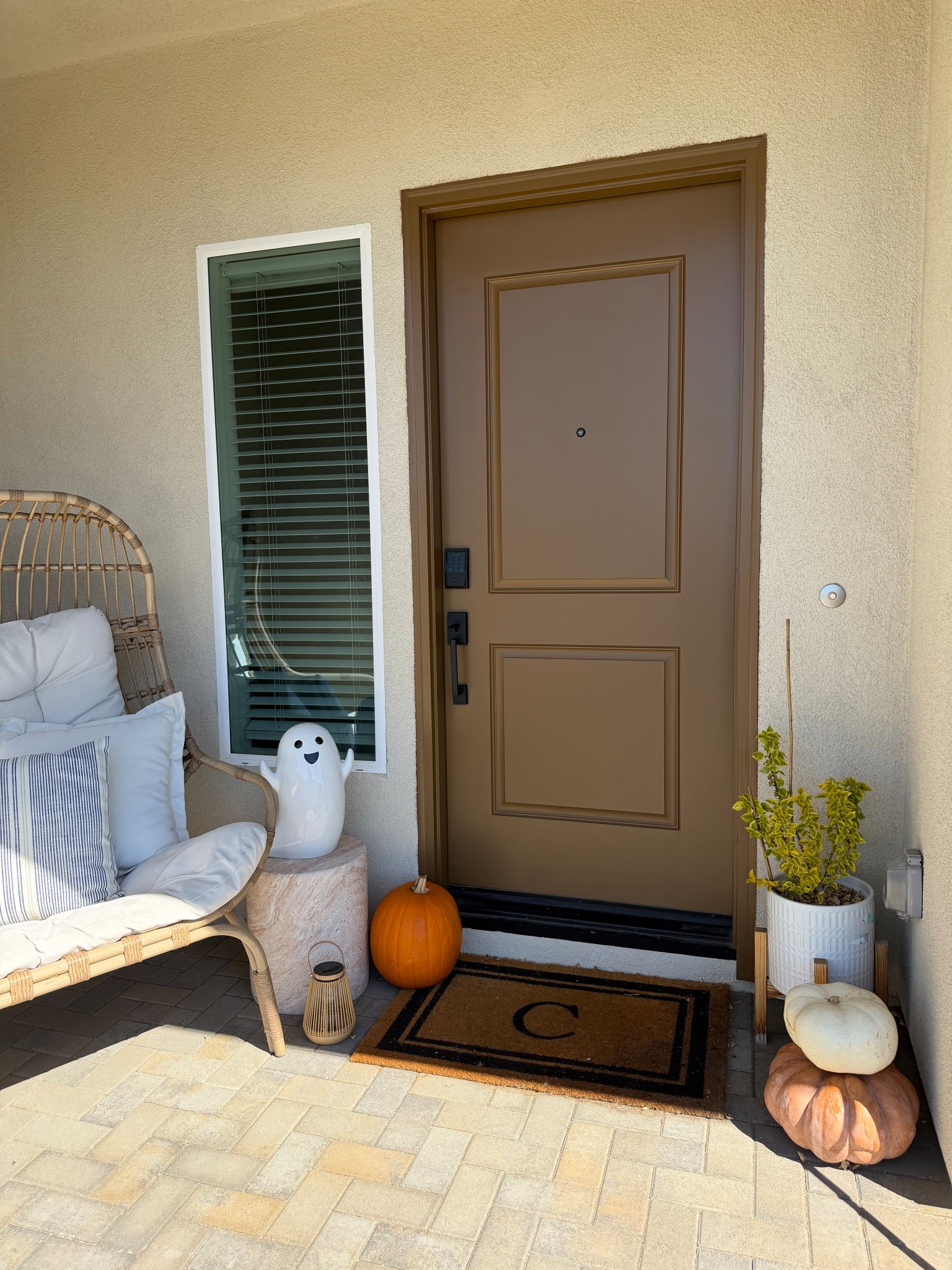 Front patio fall decor I put up this past weekend. We weren’t going to decorate this fall with the baby coming but then I couldn’t resist doing something small so here’s what we went with! I’m not really a spooky decor person so we got this adorable little ghost from homegoods (only $13!), pumpins from Trader Joe’s and then I’ve linked everything else I can below 😊 🎃 🍁 the egg chair is old from target but I’m linking a super similar option 

Fall decor, home decor, patio decor, front door inspo, Amazon home, home goods finds, Amazon finds, Halloween decor, fall inspo, pumpkins, egg chair 

#LTKHome #LTKSeasonal