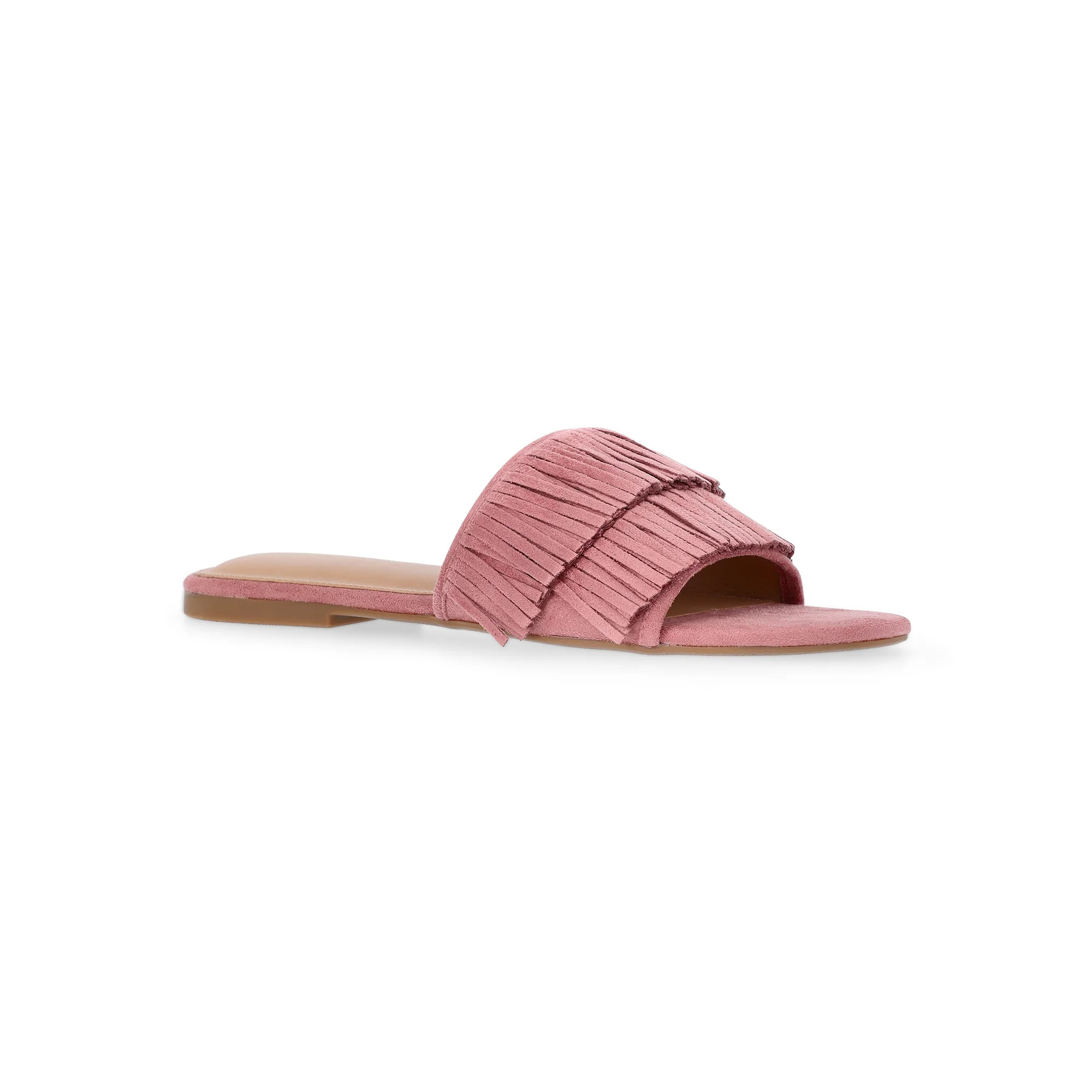 Time and Tru Women's Fringe Slide Sandals | Walmart (US)
