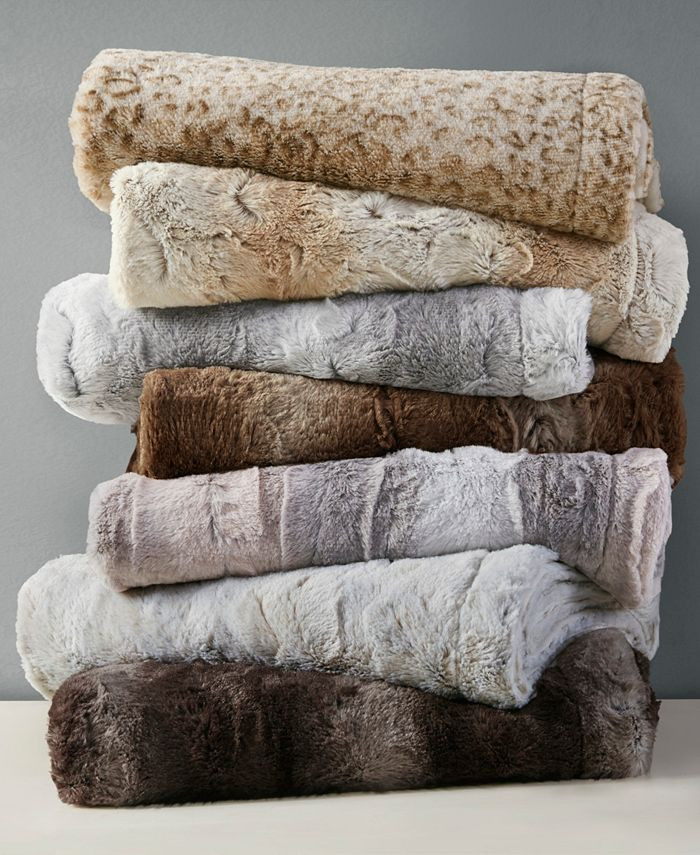 Zuri Reversible Faux-Fur Throw | Macys (US)