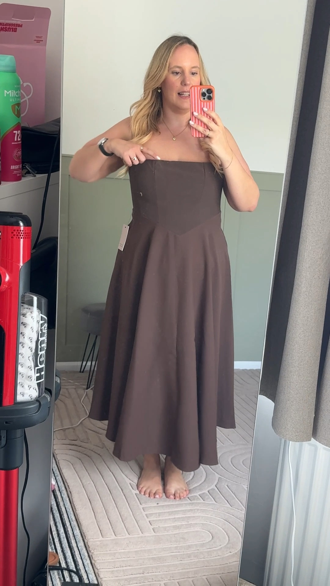 Odd Muse chocolate brown corset midi dress, on sale. Strapless, fit and flare, mid-size UK 16.

#LTKwedding #LTKpartywear #LTKdresses