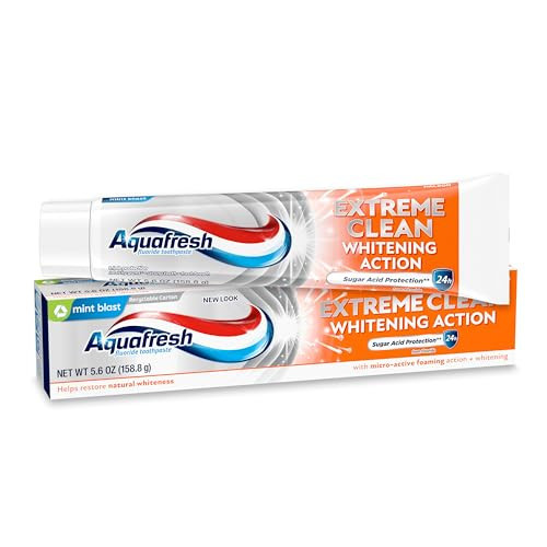 Aquafresh Extreme Clean Whitening Action Fluoride Toothpaste for Cavity Protection, Sugar Acid Protection, Mint Blast, 5.6 oz | Amazon (US)