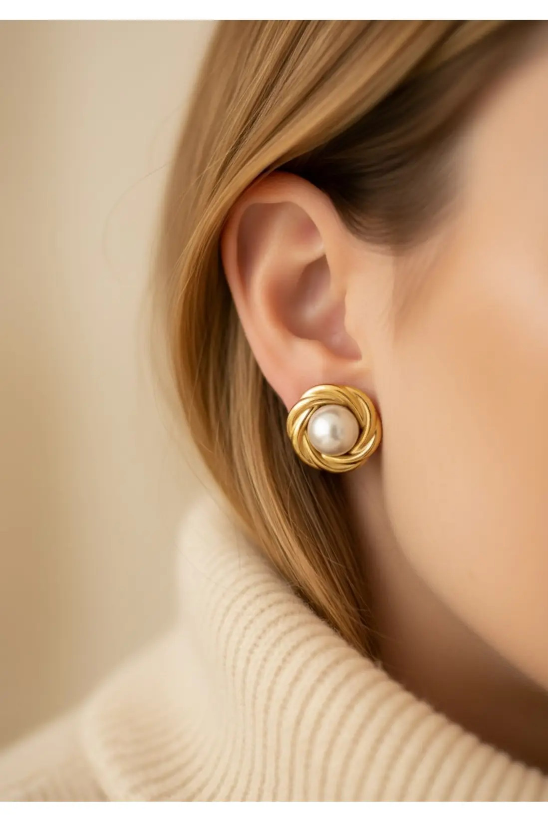 Jewellery | Dynasty Pearl Knot Stud Earrings Gold | Latelita | Debenhams UK