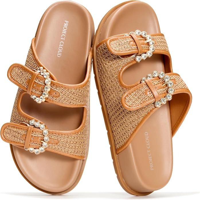 Project Cloud Trendy Adjustable Sandals & Slides for Women with Soft Insole | Non Slip Outsole Wo... | Amazon (US)