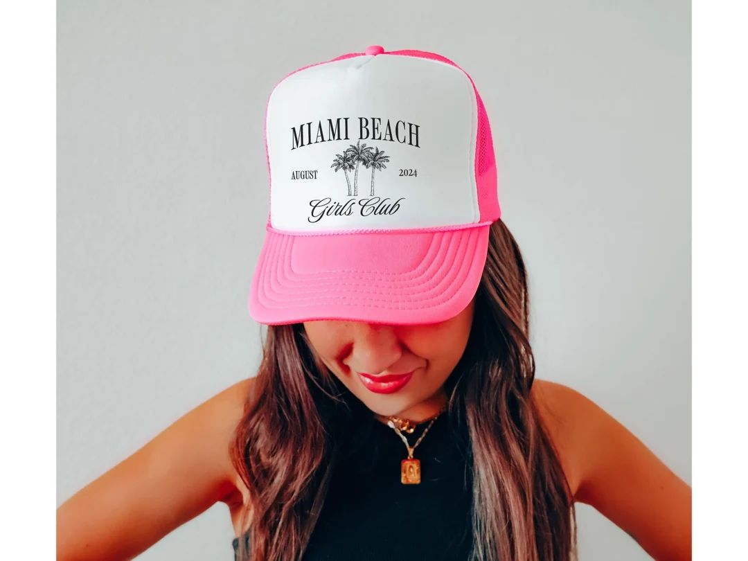 Custom Location Bachelorette Trucker Hats, Beach Bachelorette Hats, Florida Bachelorette Party Fa... | Etsy (US)