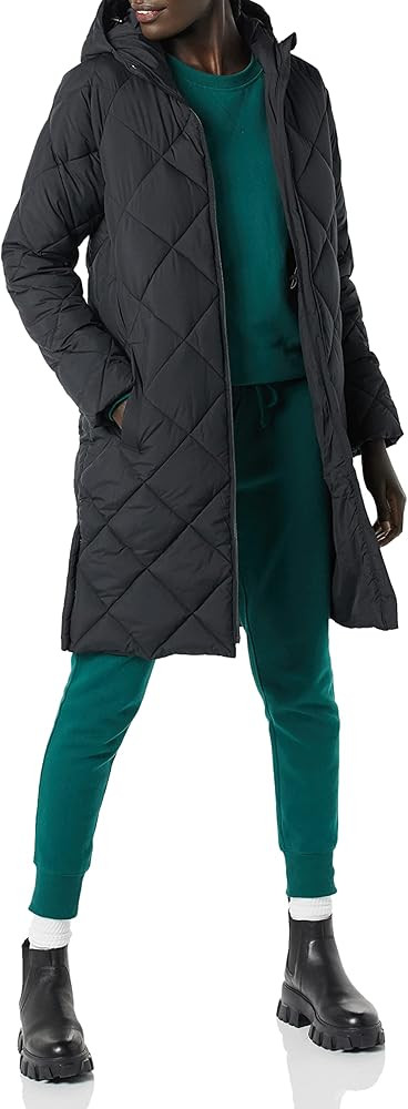 Amazon Essentials Women's Heavyweight Diamond Quilted Knee Length Puffer Coat | Amazon (US)