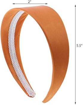 Orange 2 Inch Wide Satin Hard Headband with No Teeth (Motique Accessories) | Amazon (US)