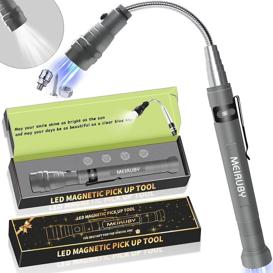 Magnetic Pickup Tool Gifts for Men, Stocking Stuffers for Men Adults, Telescoping Magnet Flashlig... | Amazon (US)