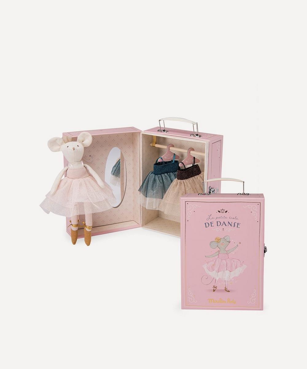 Moulin Roty La Petite Ecolede Danse Ballerina Mouse with Suitcase | Liberty London (UK)