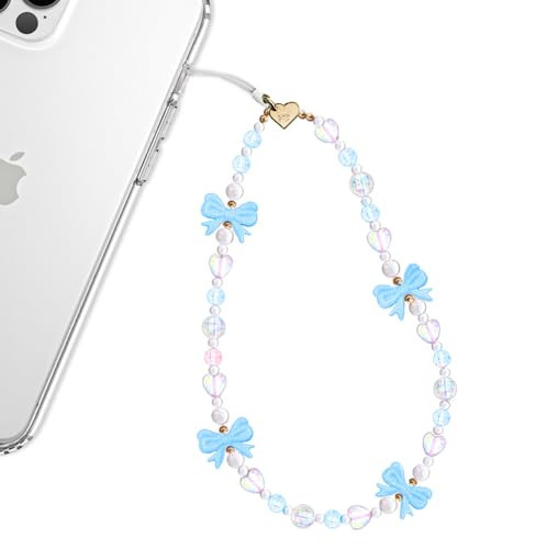 Velvet Caviar Phone Charm Wrist Strap - Cute Beaded Cellphone Wristlet - Lanyard Accessory for Women - Fits all Phone Cases including iPhone 15 Pro Max / 14 Pro Max / 13 Pro Max / 12 (French Blue Bow) | Amazon (US)