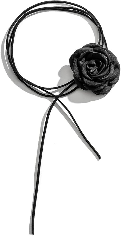KunJoe Velvet Big Flower Necklace Floral Choker Rose Flower Choker Necklace For Women Girls | Amazon (US)