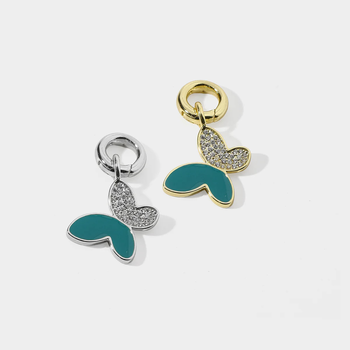 Rhinestone Teal Butterfly Charm | Allie + Bess