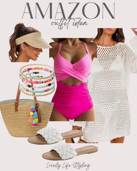 Amazon beach vacation outfits
One piece swimsuit 
Amazon swimsuit
Crochet cover up
Beach bag
Beach outfit 


#LTKstyletip #LTKfindsunder100 #LTKfindsunder50