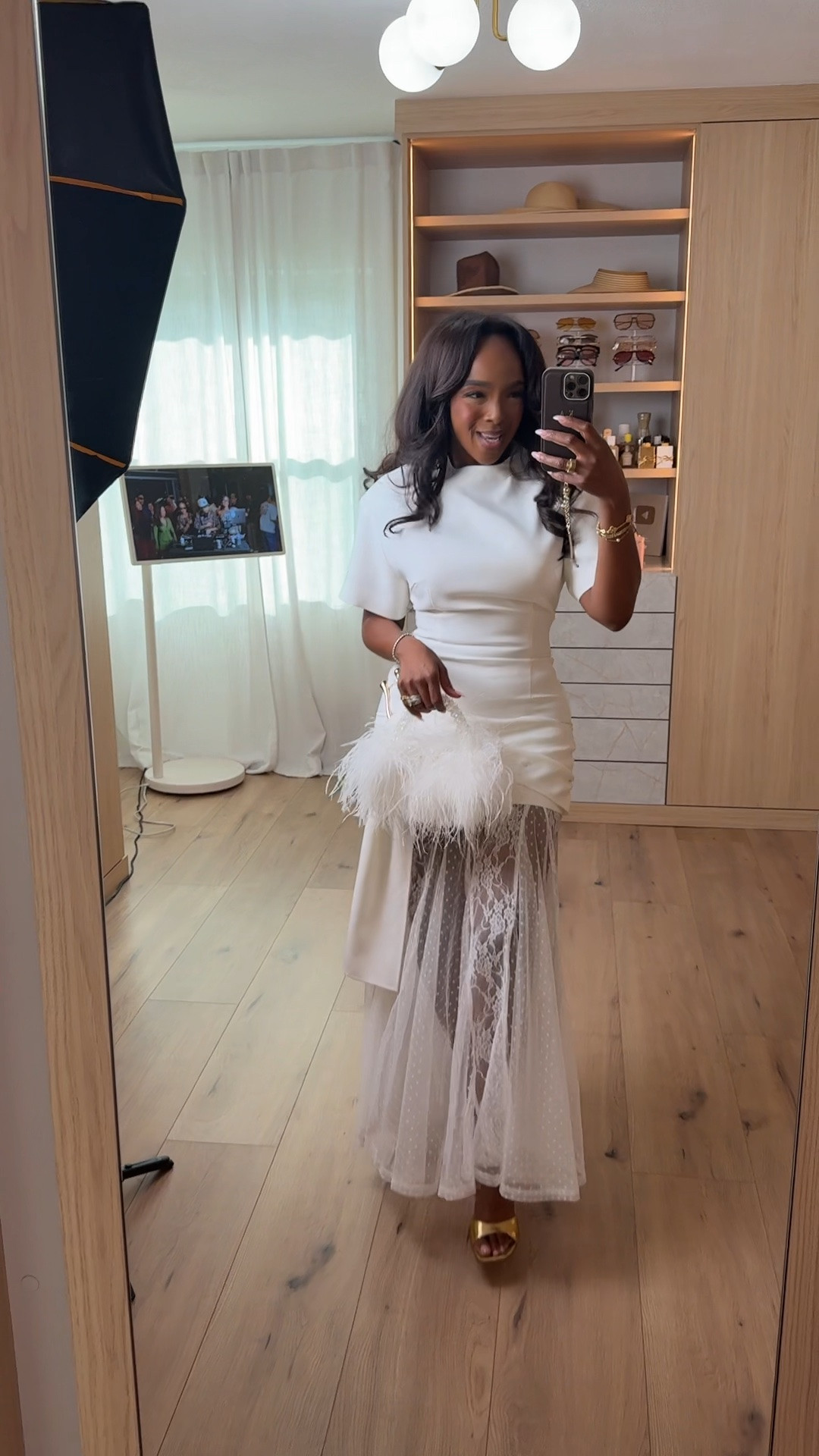 Hi Babes! 🤍✨

This dress is pure elegance! The lace detailing and flattering silhouette make it look so luxe—perfect for all of your special occasions this season.

✨ Fit Details:
• Wearing a size Small
• Figure-flattering midi dress
• Sheer lace hem detail
• Soft stretch fabric
• True to size
• Styled with gold heels and a statement clutch

💍 Where to Wear:
• Bridal events
• Rehearsal dinner
• Wedding guest
• Anniversary dinner
• Formal brunch
• Summer soirées

Everything is linked below!

xx, Kira | IG: KirasFashionFinds

Measurements:
Kira: 5'4" | Size Small | 140 lbs