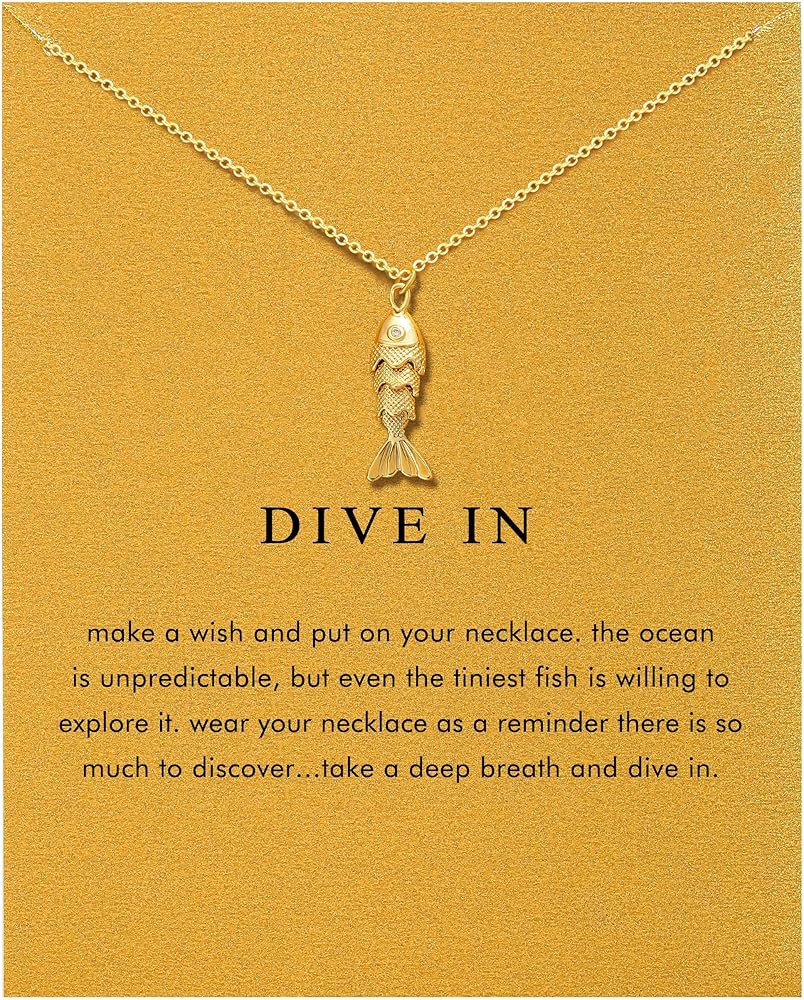 14K Gold Plated Pendant Necklace for Women, Dainty Charm Good Luck Inspirational Gifts for Her Fr... | Amazon (US)