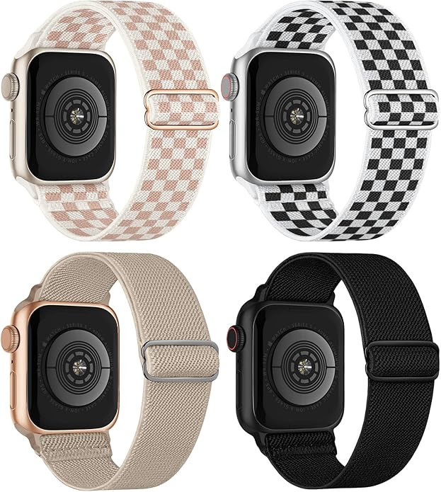 4 Pack Stretchy Solo Loop Compatible with Apple Watch Bands 38mm 40mm 41mm 42mm 44mm 45mm 46mm 49... | Amazon (US)