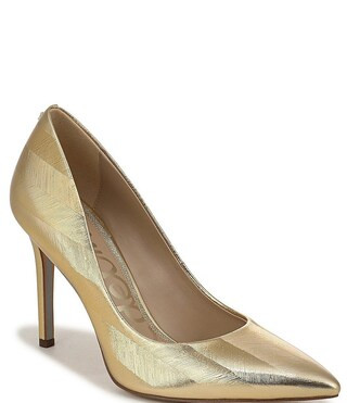 Sam Edelman Hazel Striped Metallic Leather Pointed Toe Pumps -  7 | Dillard's