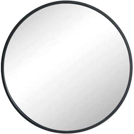 Huimei2Y 19.7 Inches Round Mirror with Black Metal Frame, Wall Mount Circle Mirror for Makeup Bathro | Walmart (US)