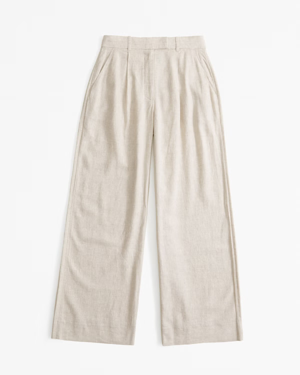 A&F Harper Tailored Linen-Blend Pant | Abercrombie & Fitch (US)