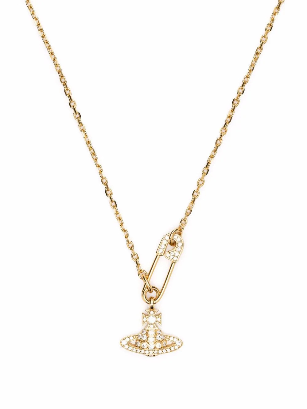 Vivienne Westwood logo pendant necklace - Gold | Farfetch Global