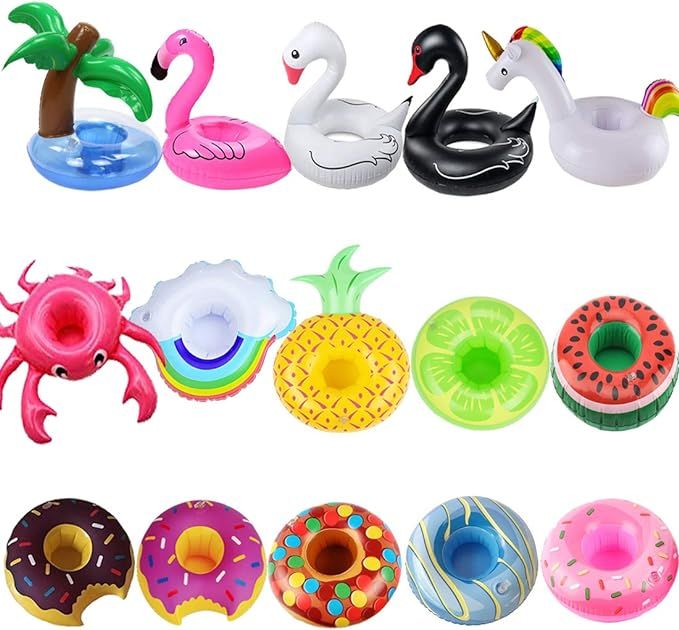 iShyan Inflatable Drink Holder, 15 Pack Drink Floats Inflatable Cup Holders Flamingo Coasters for... | Amazon (US)