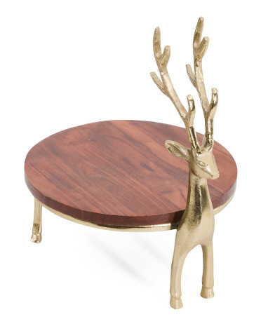 14x11.25x14 Stag Gold Tone Cake Plate | TJ Maxx