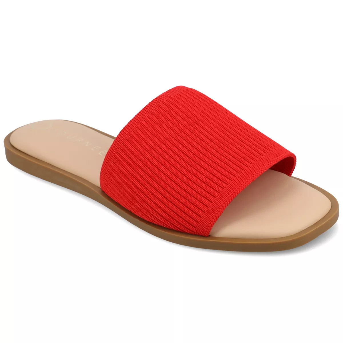Journee Women's Prisilla Medium and Wide Width Flat Sandals, Red 9 | Target