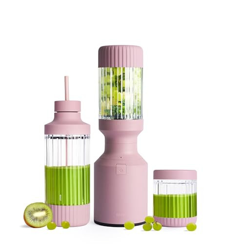 Beast Mighty 850 | Premium Compact Personal Blender | Smoothies, Shakes, Dressings, Sauces | Blends Ice and Frozen Fruit | New XL Vessel | Extra Vessels, Straw Cap and Straws | 850W (Lilac) | Amazon (US)